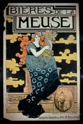 Plakat reklamujący piwa La Meuse